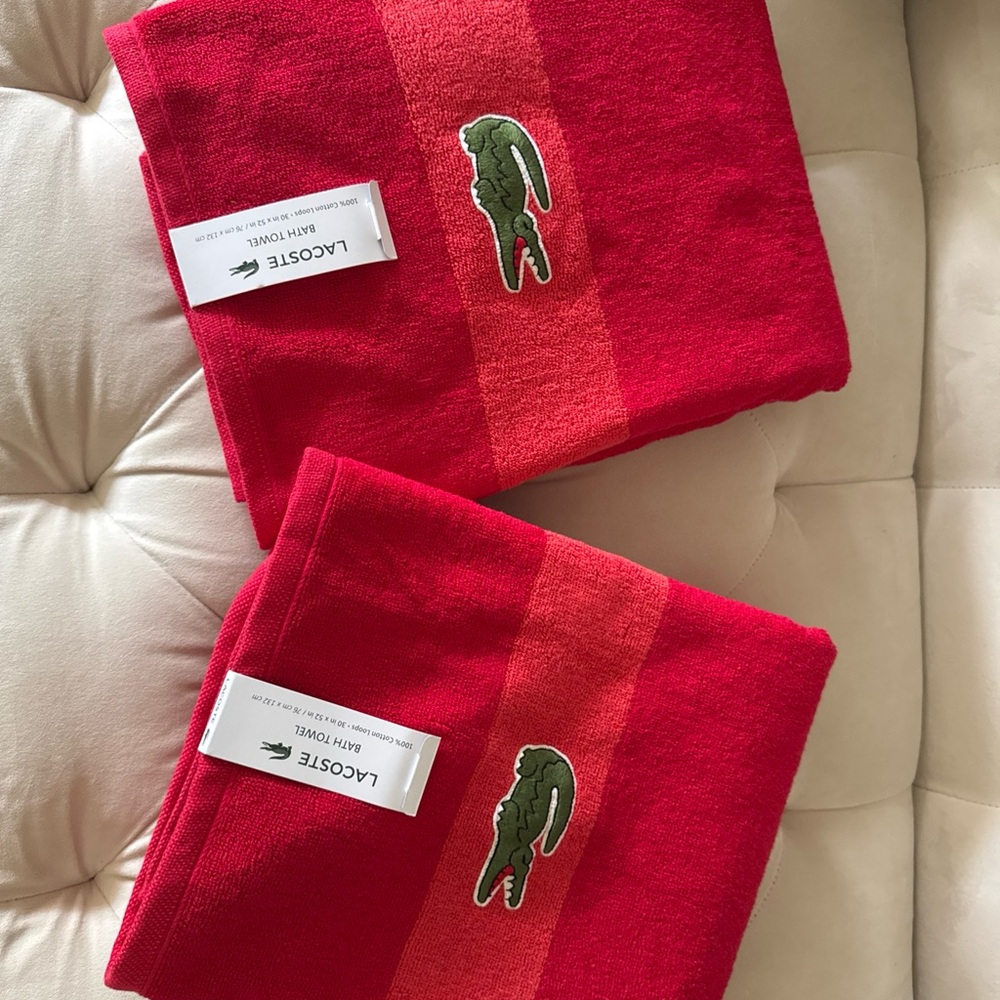 Lacoste Red Home Accent Towels